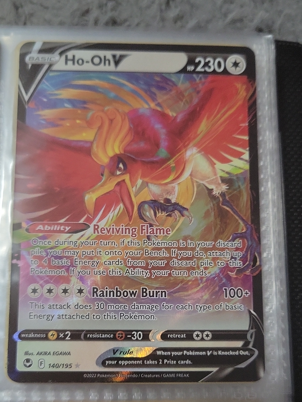 Pokemon Ho-Oh V Holo — Red, Orange, Yellow, Purple